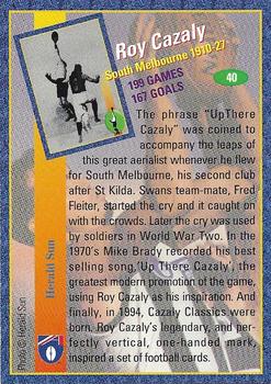 1994 Select Cazaly Classics #40 Roy Cazaly Back